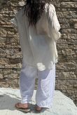 Shayle Indian Cotton Boyfriend Beach Shirt Stone